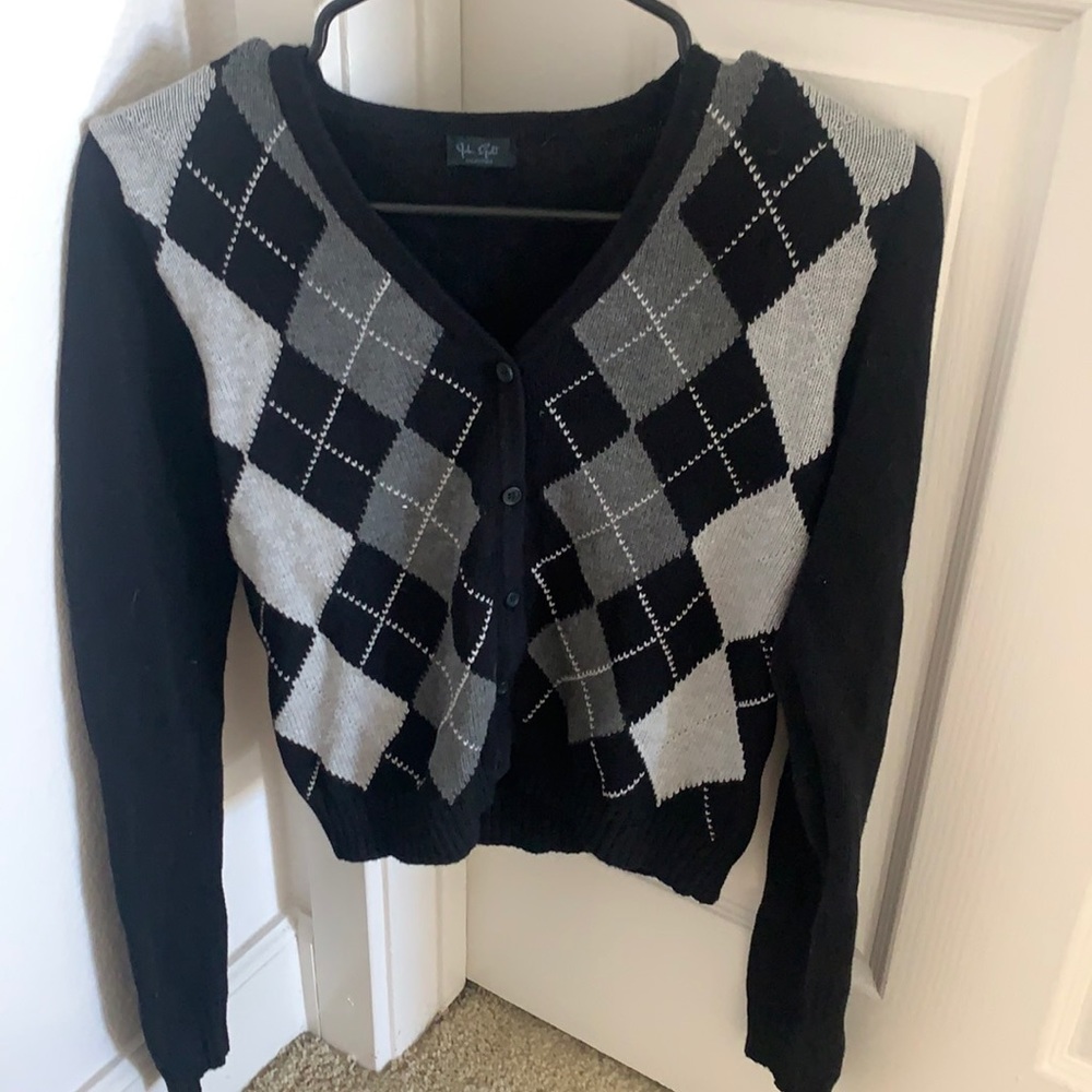 Brandy Melville patterned button up sweater